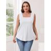 imageWIHOLL Tank Tops for Women Summer Outfits 2025 Square Neck Casual Shirts Blouses1white