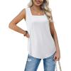 imageWIHOLL Tank Tops for Women Summer Outfits 2025 Square Neck Casual Shirts Blouses1white