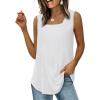 imageWIHOLL Tank Tops for Women Summer Outfits 2025 Square Neck Casual Shirts Blouses1white