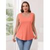 imageWIHOLL Tank Tops for Women Summer Outfits 2025 Square Neck Casual Shirts Blouses2coral