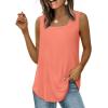 imageWIHOLL Tank Tops for Women Summer Outfits 2025 Square Neck Casual Shirts Blouses2coral
