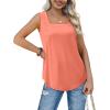 imageWIHOLL Tank Tops for Women Summer Outfits 2025 Square Neck Casual Shirts Blouses2coral