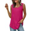 imageWIHOLL Tank Tops for Women Summer Outfits 2025 Square Neck Casual Shirts Blouses2hot Pink