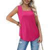 imageWIHOLL Tank Tops for Women Summer Outfits 2025 Square Neck Casual Shirts Blouses2hot Pink