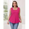 imageWIHOLL Tank Tops for Women Summer Outfits 2025 Square Neck Casual Shirts Blouses2hot Pink