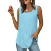 imageWIHOLL Tank Tops for Women Summer Outfits 2025 Square Neck Casual Shirts Blouses3lake