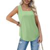 imageWIHOLL Tank Tops for Women Summer Outfits 2025 Square Neck Casual Shirts Blouses3light Green
