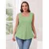 imageWIHOLL Tank Tops for Women Summer Outfits 2025 Square Neck Casual Shirts Blouses3light Green