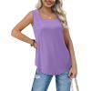 imageWIHOLL Tank Tops for Women Summer Outfits 2025 Square Neck Casual Shirts Blouses3light Purple