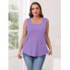 imageWIHOLL Tank Tops for Women Summer Outfits 2025 Square Neck Casual Shirts Blouses3light Purple