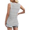 imageWIHOLL Tank Tops for Women Summer Outfits 2025 Square Neck Casual Shirts Blouses4stripes Black