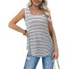imageWIHOLL Tank Tops for Women Summer Outfits 2025 Square Neck Casual Shirts Blouses4stripes Black