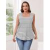 imageWIHOLL Tank Tops for Women Summer Outfits 2025 Square Neck Casual Shirts Blouses4stripes Black