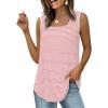 imageWIHOLL Tank Tops for Women Summer Outfits 2025 Square Neck Casual Shirts Blouses4stripes Pink
