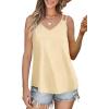 imageWIHOLL Women Tank Top Casual Summer Tops 2024 Fashion Spaghetti Strap Sleeveless V Neck Shirts Sexy CamisolesApricot