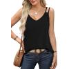 imageWIHOLL Women Tank Top Casual Summer Tops 2024 Fashion Spaghetti Strap Sleeveless V Neck Shirts Sexy CamisolesBlack