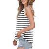 imageWIHOLL Women Tank Top Casual Summer Tops 2024 Fashion Spaghetti Strap Sleeveless V Neck Shirts Sexy CamisolesBlack White Stripe