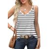 imageWIHOLL Women Tank Top Casual Summer Tops 2024 Fashion Spaghetti Strap Sleeveless V Neck Shirts Sexy CamisolesBlack White Stripe
