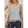 imageWIHOLL Women Tank Top Casual Summer Tops 2024 Fashion Spaghetti Strap Sleeveless V Neck Shirts Sexy CamisolesBlack White Stripe