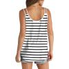 imageWIHOLL Women Tank Top Casual Summer Tops 2024 Fashion Spaghetti Strap Sleeveless V Neck Shirts Sexy CamisolesBlack White Stripe