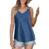 imageWIHOLL Women Tank Top Casual Summer Tops 2024 Fashion Spaghetti Strap Sleeveless V Neck Shirts Sexy CamisolesBlue