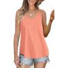 imageWIHOLL Women Tank Top Casual Summer Tops 2024 Fashion Spaghetti Strap Sleeveless V Neck Shirts Sexy CamisolesCoral