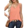 imageWIHOLL Women Tank Top Casual Summer Tops 2024 Fashion Spaghetti Strap Sleeveless V Neck Shirts Sexy CamisolesCoral