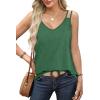 imageWIHOLL Women Tank Top Casual Summer Tops 2024 Fashion Spaghetti Strap Sleeveless V Neck Shirts Sexy CamisolesGreen