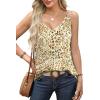 imageWIHOLL Women Tank Top Casual Summer Tops 2024 Fashion Spaghetti Strap Sleeveless V Neck Shirts Sexy CamisolesKhaki Leopard