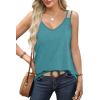 imageWIHOLL Women Tank Top Casual Summer Tops 2024 Fashion Spaghetti Strap Sleeveless V Neck Shirts Sexy CamisolesTeal