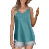 imageWIHOLL Women Tank Top Casual Summer Tops 2024 Fashion Spaghetti Strap Sleeveless V Neck Shirts Sexy CamisolesTeal