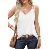 imageWIHOLL Women Tank Top Casual Summer Tops 2024 Fashion Spaghetti Strap Sleeveless V Neck Shirts Sexy CamisolesWhite