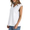 imageWIHOLL Womens Cap Sleeve Tops Summer V Neck Tank Basic Tee Shirts 2025 Fashion Casual Loose FitA  White