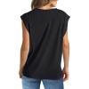 imageWIHOLL Womens Cap Sleeve Tops Summer V Neck Tank Basic Tee Shirts 2025 Fashion Casual Loose FitB  Black