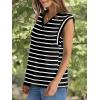 imageWIHOLL Womens Cap Sleeve Tops Summer V Neck Tank Basic Tee Shirts 2025 Fashion Casual Loose FitD  White Stripe