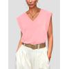 imageWIHOLL Womens Cap Sleeve Tops Summer V Neck Tank Basic Tee Shirts 2025 Fashion Casual Loose FitH  Light Pink