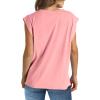 imageWIHOLL Womens Cap Sleeve Tops Summer V Neck Tank Basic Tee Shirts 2025 Fashion Casual Loose FitH  Light Pink