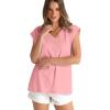 imageWIHOLL Womens Cap Sleeve Tops Summer V Neck Tank Basic Tee Shirts 2025 Fashion Casual Loose FitH  Light Pink