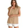 imageWIHOLL Womens Cap Sleeve Tops Summer V Neck Tank Basic Tee Shirts 2025 Fashion Casual Loose FitI  Khaki
