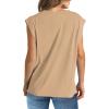 imageWIHOLL Womens Cap Sleeve Tops Summer V Neck Tank Basic Tee Shirts 2025 Fashion Casual Loose FitI  Khaki