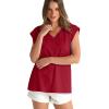 imageWIHOLL Womens Cap Sleeve Tops Summer V Neck Tank Basic Tee Shirts 2025 Fashion Casual Loose FitJ Red