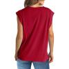 imageWIHOLL Womens Cap Sleeve Tops Summer V Neck Tank Basic Tee Shirts 2025 Fashion Casual Loose FitJ Red