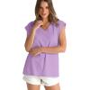 imageWIHOLL Womens Cap Sleeve Tops Summer V Neck Tank Basic Tee Shirts 2025 Fashion Casual Loose FitK  Purple