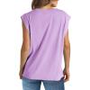 imageWIHOLL Womens Cap Sleeve Tops Summer V Neck Tank Basic Tee Shirts 2025 Fashion Casual Loose FitK  Purple