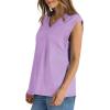 imageWIHOLL Womens Cap Sleeve Tops Summer V Neck Tank Basic Tee Shirts 2025 Fashion Casual Loose FitK  Purple