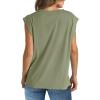 imageWIHOLL Womens Cap Sleeve Tops Summer V Neck Tank Basic Tee Shirts 2025 Fashion Casual Loose FitM  Light Green