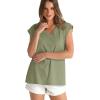 imageWIHOLL Womens Cap Sleeve Tops Summer V Neck Tank Basic Tee Shirts 2025 Fashion Casual Loose FitM  Light Green