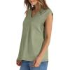 imageWIHOLL Womens Cap Sleeve Tops Summer V Neck Tank Basic Tee Shirts 2025 Fashion Casual Loose FitM  Light Green