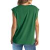 imageWIHOLL Womens Cap Sleeve Tops Summer V Neck Tank Basic Tee Shirts 2025 Fashion Casual Loose FitN  Green