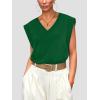 imageWIHOLL Womens Cap Sleeve Tops Summer V Neck Tank Basic Tee Shirts 2025 Fashion Casual Loose FitN  Green